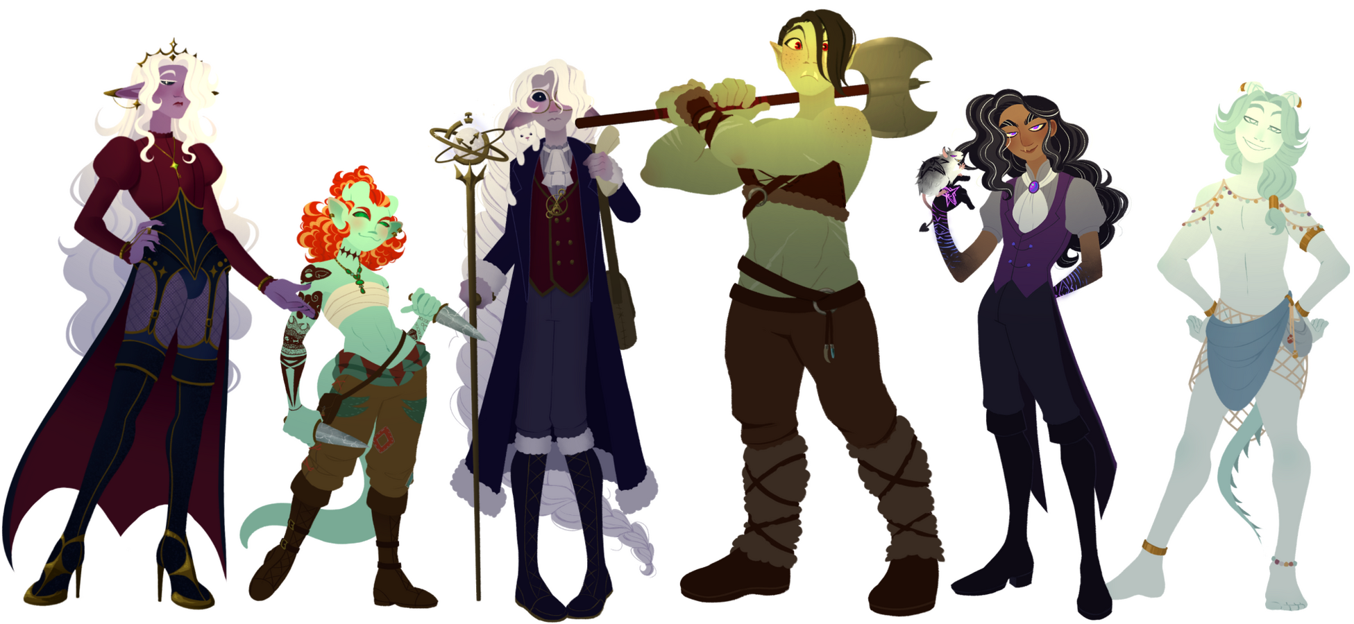 D&amp;D Character Lineup - Fantasy Design